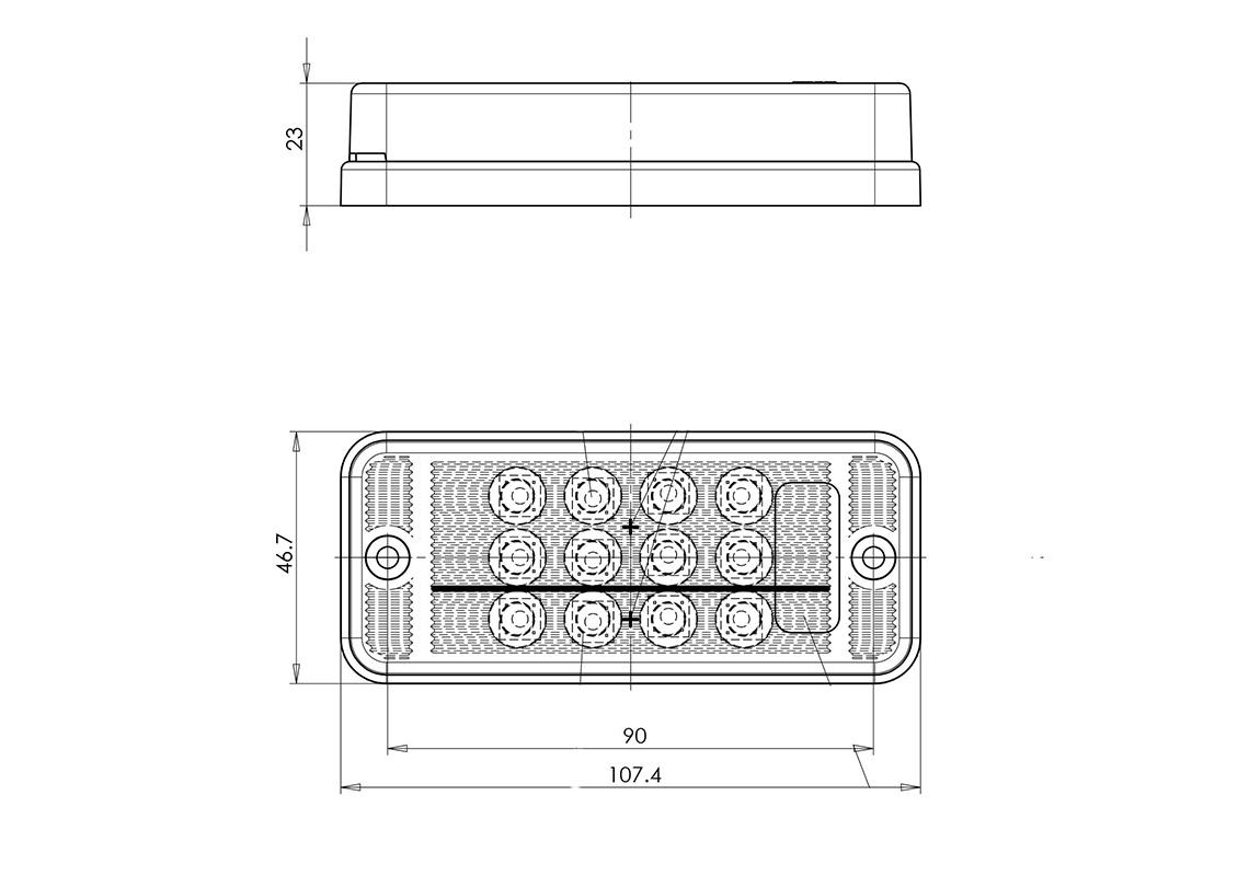 FEU LED 3 FONCTIONS ARRIÈRE 12/24V